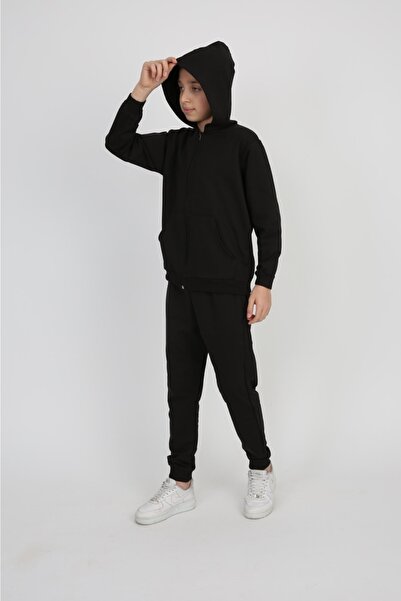 Dıgıl Kids بدلة رياضية سوداء للأطفال للجنسين من الليكرا سوبر 2 خيط