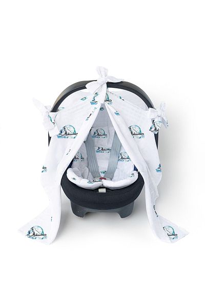 DEUX LAPINS 100% Cotton Muslin Baby Stroller Cover Le Phoque - Seal Patterned