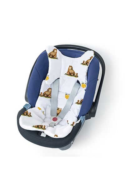 DEUX LAPINS 100% Cotton Muslin Stroller and Car Seat Cushion L'Ours