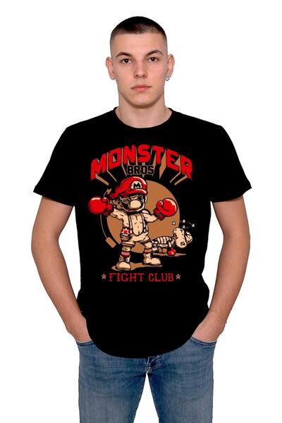 baskwear Mario Bros Monster Fight Club - Monster Sa deznom unisex majica