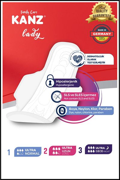 Kanz 28 Pack Women's Pads Ultra Normal Sanitary Pads Women's Sanitary Pads Women's Pads