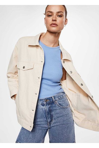 MANGO Woman Τζιν παλτό oversize