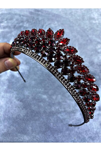 Generic Brand Henna și Coroana Miresei cu Pietre de Cristal Bordeaux Model El...