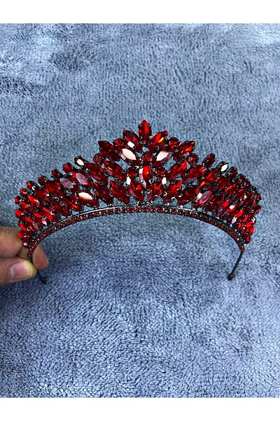 Hobigram Model Angelina din piatră de cristal burgundă Henna și coroană de mireasă – bentiță, design elegant, accesoriu pentru femei