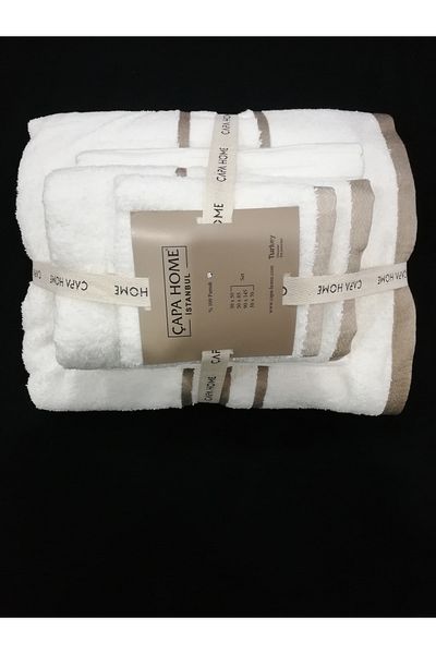 Çapa Home Set of 4 Gift Head Bath Foot and Hand Face Towels - Daily Dowry