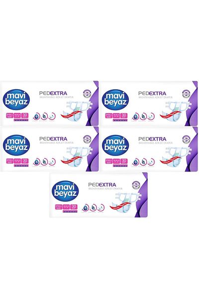 Mavi beyaz Pad Extra Textile Surface Adult Waistband Patient Diapers Small Small 150 Pieces