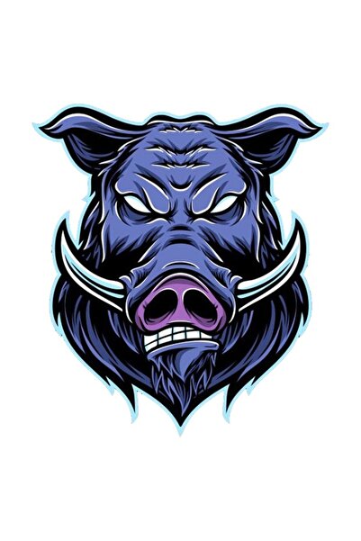 MegaSticker ملصق كمبيوتر محمول على شكل خنزير أرجواني، دراجة نارية، خوذة، مقاس...