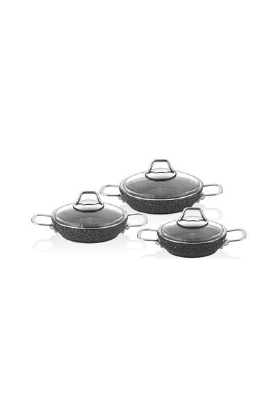 FALEZ Blackline 6 Piece Sahan Set 18-20-22 cm