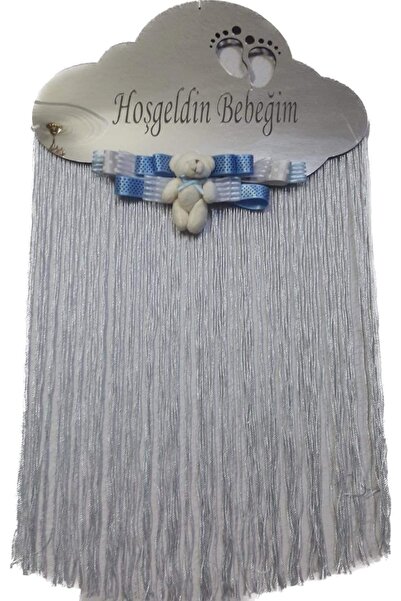 GÜVEN Hoşgeldin Bebeğim Pleksi Ayıcıklı Bebek Odası Kapı Süsü Gümüş Renk