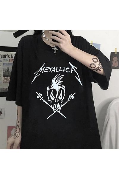 Touz Μπλουζάκι Metallica Skull Black Unisex Oversize