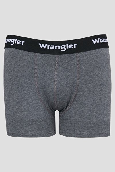 WRANGLER Jackhammer Regular Fit Mavi Bordo Gri Melanj Logolu 3'lü Boxer Paketi