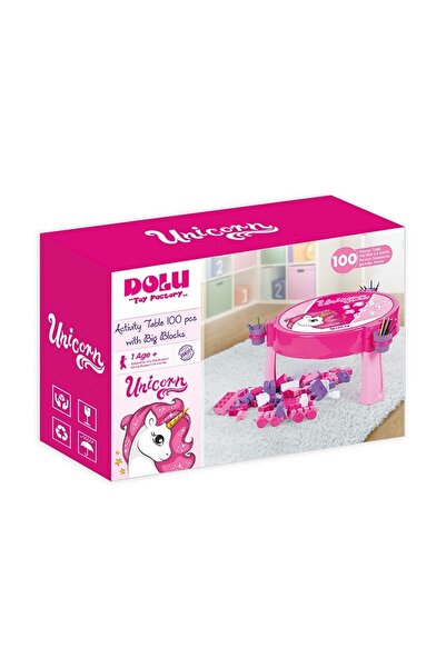 DOLU OYUNCAK 2572 Unicorn 100 Parça Bloklu Aktivite Masası -dolu