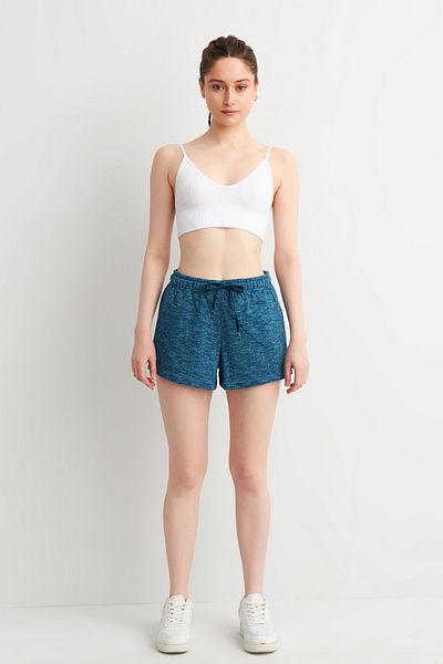 Runever Navy Blue Elastic Waist Comfortable Form Women's Shorts