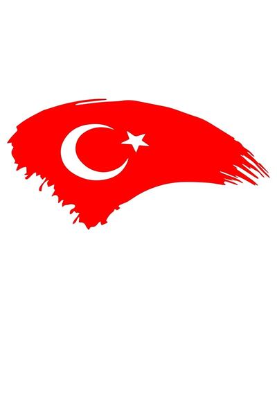 MegaSticker Türk Bayrağı Türkiye Bayrak Sticker Kırmızı 15 X 7,5 Cm