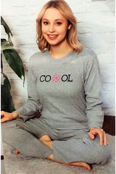 Rüyam Set pijama damă gri