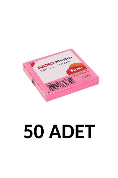 Noki 50 Pieces Postit 75mm X75mm Adhesive Paper 80 Sheets Pink