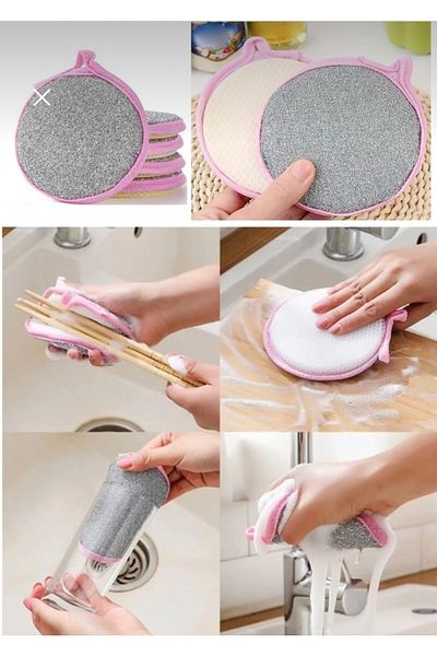 Kitchen Time Double Sided Dish Sponge Pan and Plate Degreaser Stain Remover Dish Scrubbing Pad