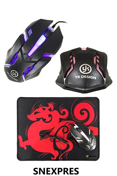 SNEXPRES Oyuncu Mouse + Mouse Pad Set, Yüksek Kalite, Rgb Işıklı Gaming Mouse...