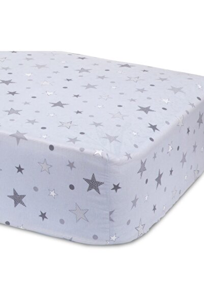 BabyMeva Дитяче простирадло Baby Meva з синьою зіркою та гумкою 100x200 см