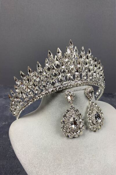 Bride Aksesuar Dünyası Henna and Bridal Crown Silver Eda Model Three-Dimensio...