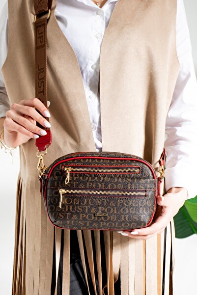 Just Polo Kırmızı Çok Bölmeli Kadın Omuz Çantası Çapraz Çanta 2183-gd