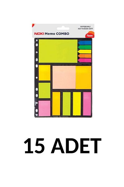 Noki 15 Pieces Memo Combo Sticky Note Holder