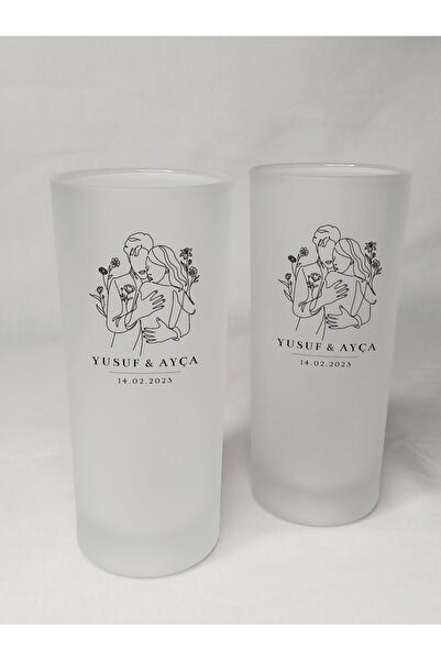 EratCo Sevgiliye Hediye Kişiye Özel Sevgililer Günü Hediyesi Rakı Bardağı 2'li
