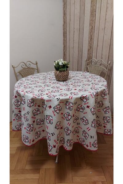 gonk Round, Sea Pattern, Duck (Liquid Pusher, Stain Proof) Fabric, Tablecloth