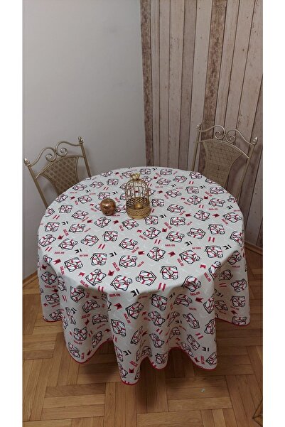 gonk Round, Sea Pattern, Duck (Liquid Pusher, Stain Proof) Fabric, Tablecloth