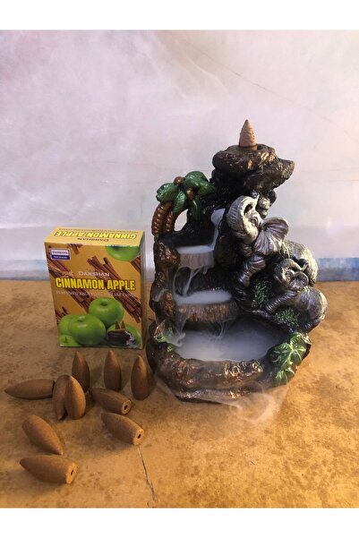 Hilalnur Hediyelik Fil Figürlü Şelale Geri Akış Tütsülük / 10 Adet ( Tarçınlı...