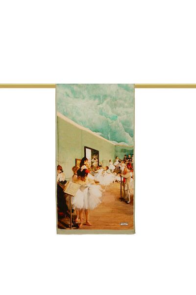 Bursa İpek Beige Ballerina Silk Painting Scarf