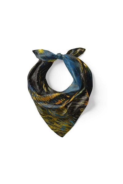 Bursa İpek Black Starry Nights Silk Handkerchief