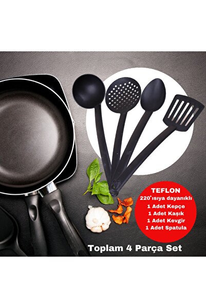 Plastlife Pratik 4'lü Yanmaz Yapışmaz Teflon Servis Seti 220 Derece Dayanıklı...