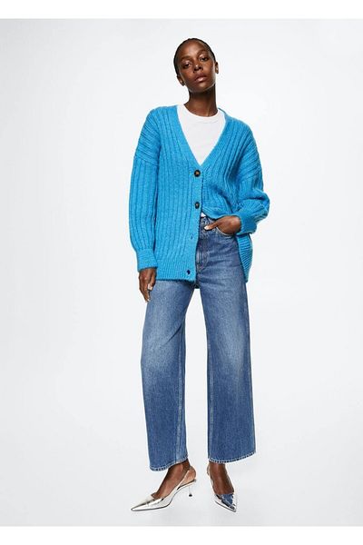 MANGO Woman Cardigan supradimensionat cu nasturi