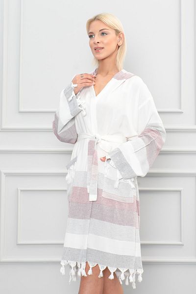 Dokubba Peshtemal Μπουρνούζι Γυναικείο - Κατάλληλο για Unisex - Βαμβακερό - Καλοκαιρινό Μπουρνούζι