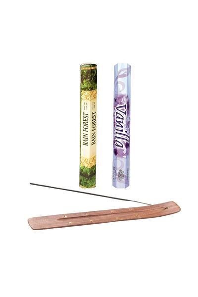 ENJOY SHOP Tütsü Çubuk Tütsü Seti 3'lü Vanilya Rain Forest Ve Kayık