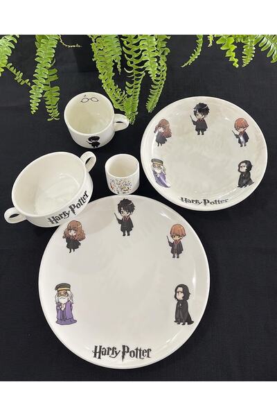 TEBAK COLLECTION Desen Porselen 5 Parça Çocuk Yemek Takımı Mama Seti
