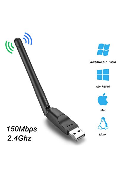 Derwell 150 Mbps Mt7601 Kablosuz Ağ Kartı Mini Usb Wifi Adaptörü Lan Wi-fi Alıcısı Dongle Anten 802.11 Chip