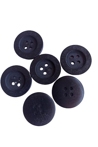 hobim42 Natural Wooden Button 6 Pieces 2.5 Cm Wooden Button