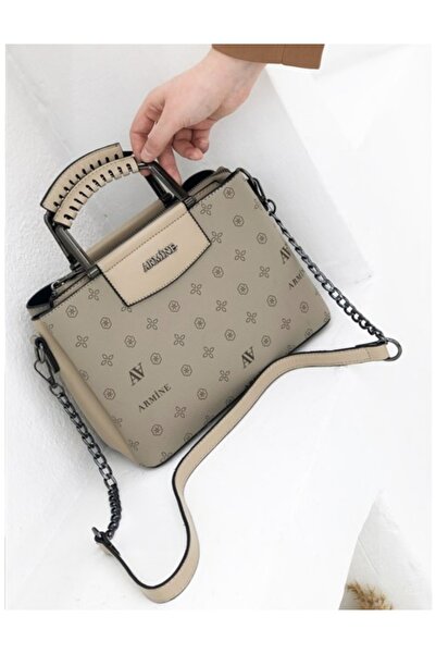 Armine Geantă de mână și de umăr cu lanț de dimensiuni mari 223 imprimat cu n...