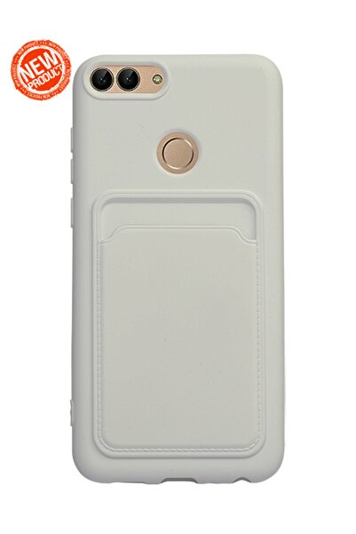 Molly Technology Huawei P Smart 2018 Için Beyaz Kart Cepli Silikon Kılıf
