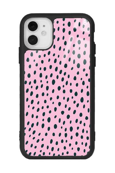 Spoyi Iphone 11 Pembe Benek Tasarımlı Glossy Telefon Kılıfı