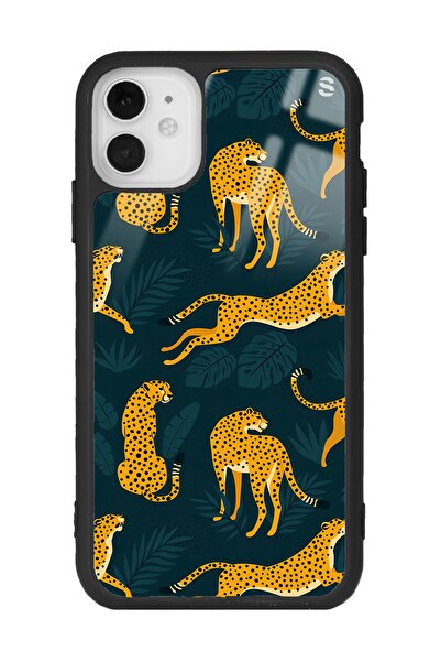 Spoyi Iphone 11 Leaf Leopar Tasarımlı Glossy Telefon Kılıfı