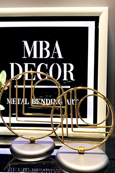mba decor metal bending art Ikili Gold Dekoratif Obje Dekorasyon Ofis Konsol ...