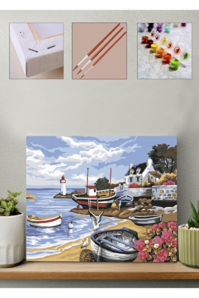 Carmen Sayılarla Boyama Seti Balıkçı Kasabası 40x50 Cm