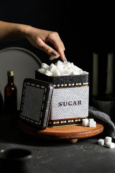 EVLE Er024-6d Mosaic Sugar Patterned Square Metal Storage Container 12x12 Cm