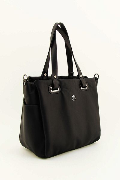 HNB Women's Black Multi-Compartment Casual Light Wash Leather Shoulder Bag