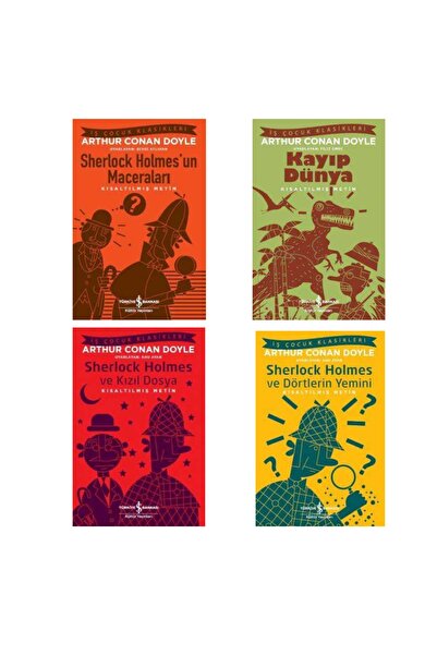 TÜRKİYE İŞ BANKASI KÜLTÜR YAYINLARI Sir Arthur Conan Doyle 4 Kitap Set ( Sher...