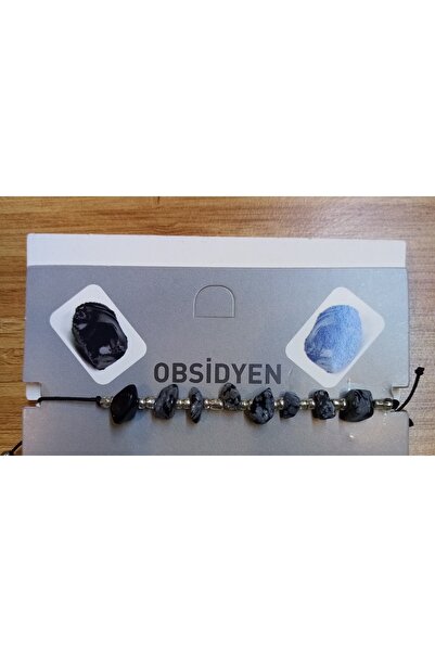 Berra Sifa Doğal Taş Ayarlanabilir Obsidyen Taşı Bileklik
