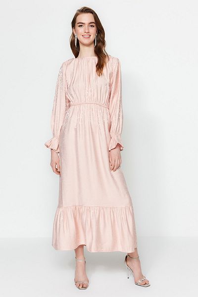 Trendyol Modest Evening Dress - Pink - Skater